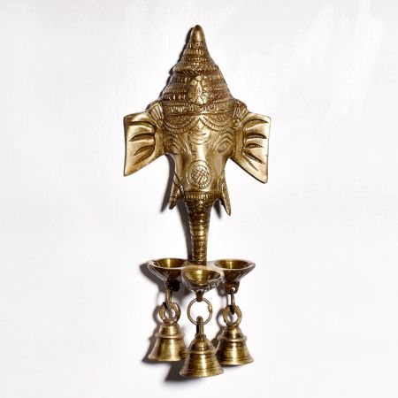 Decorative Brass Lord Ganesha Oil Lamp for Prayer Room