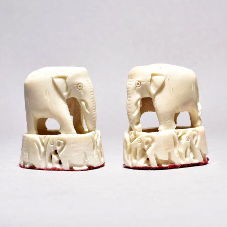 Beautiful Handmade Camel Bone Elephant Carved Statue for Decor