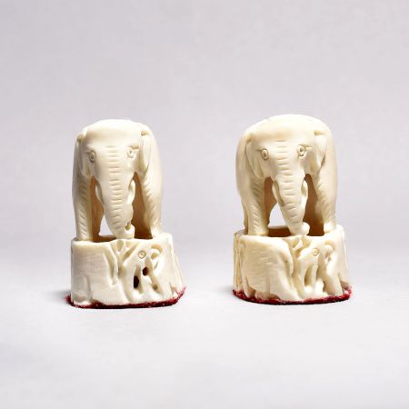 Beautiful Handmade Camel Bone Elephant Carved Statue for Decor