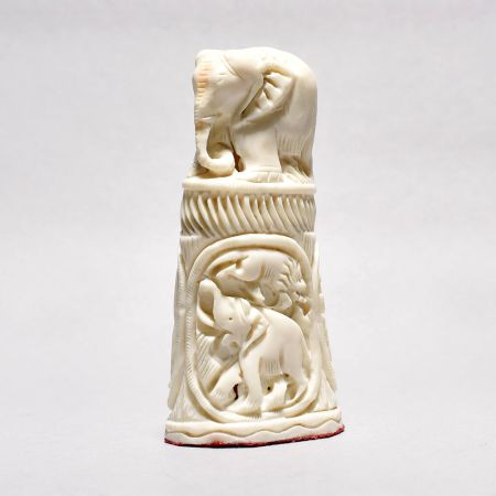 Camel Bone Hand Carved Elephant Statue for Home Decor