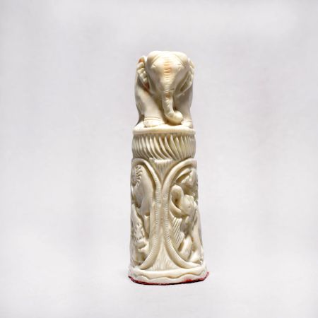 Camel Bone Hand Carved Elephant Statue for Home Decor