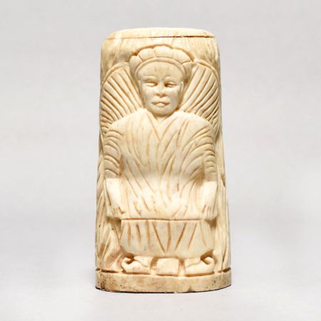Hand Carved Camel Bone Man Statue for Collection