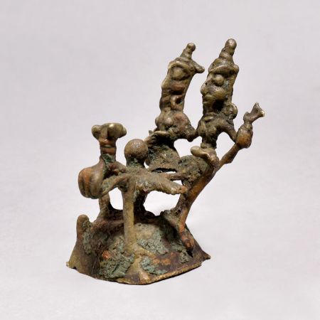 Handcrafted Vintage Brass Statue of Lord Shiva and Goddess Parvati