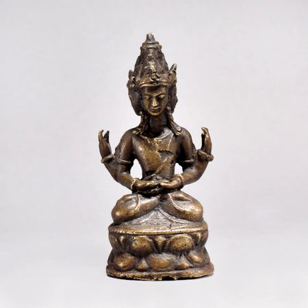 Lord Lokeshwor Brass Statue in Burmese Art for Decor