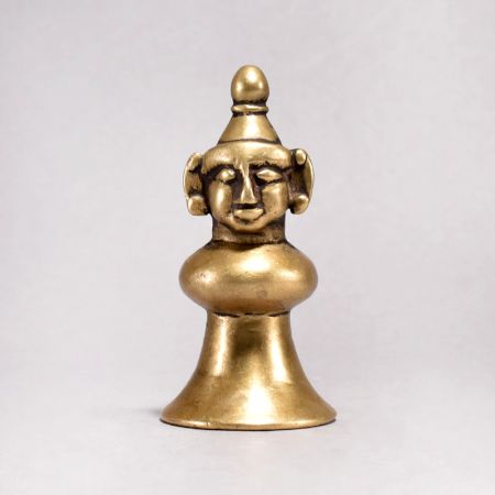 Vintage High-Quality Brass Goddess Parvati Head Statue