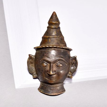 Vintage Finest Brass Lord Shiva Head Plate for Decoration