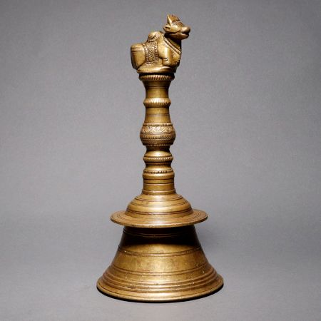 Sturdy Brass Temple Bell in Vintage Finish for Decor