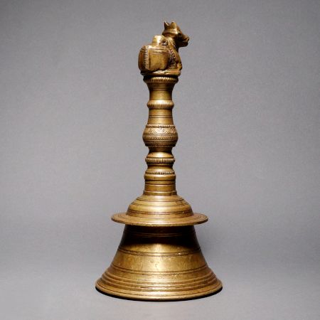 Sturdy Brass Temple Bell in Vintage Finish for Decor