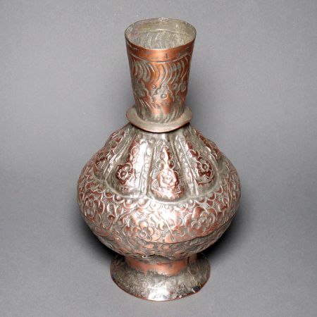 Handcrafted Embossed Copper Flower Vase