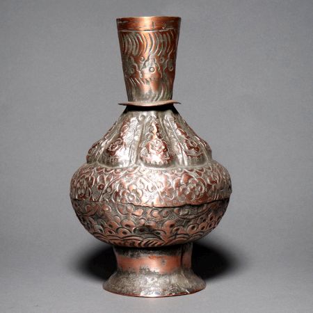 Handcrafted Embossed Copper Flower Vase