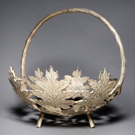 Vintage Finest Brass Leaf Fruit Basket for Home Decor