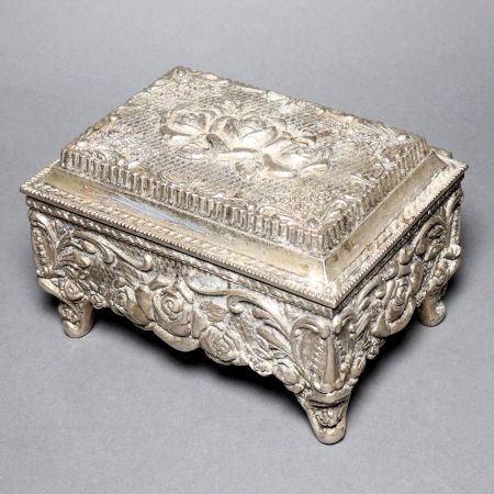 Vintage Metal European Rectangle Art Box for Decoration