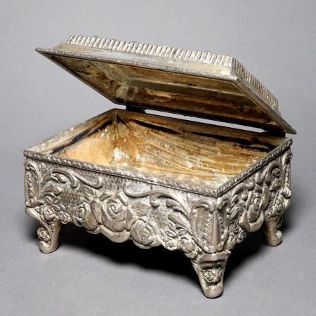 Vintage Metal European Rectangle Art Box for Decoration