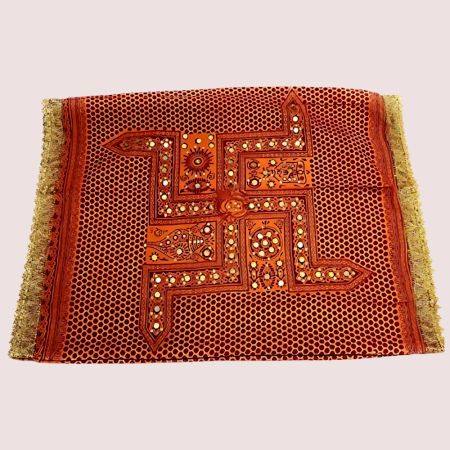 Handmade Cotton Pichora Dupatta with Mirror Work