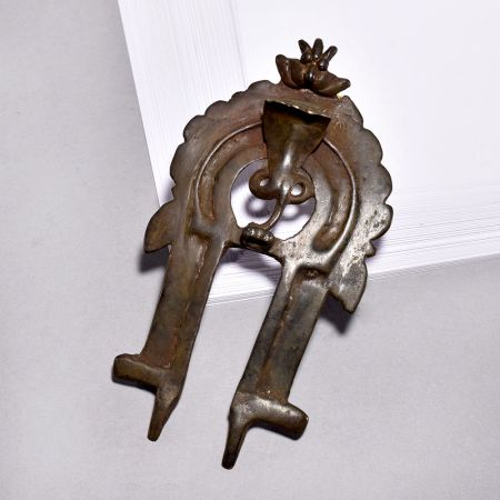 Vintage Handmade Brass Prabhavali with Cobra Design