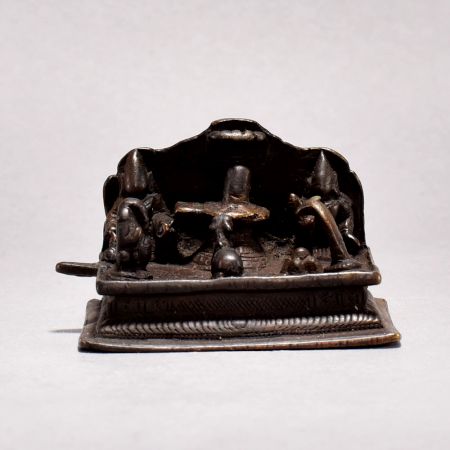 Vintage Finish Lord Shiva Brass Temple for Prayer Room