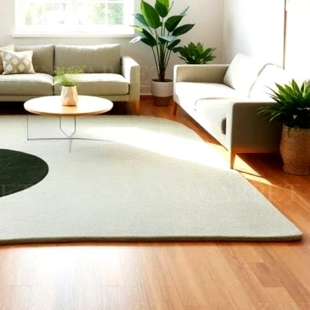 Handcrafted Minimalist Green Accent Contemporary Area Rug