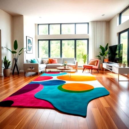 Handcrafted Multicolor Contemporary Area Rug