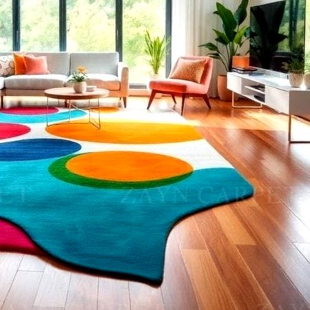 Handcrafted Multicolor Contemporary Area Rug