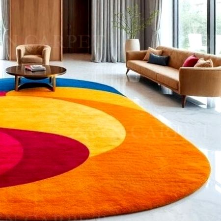 Handmade Round Abstract Multicolor Area Rug