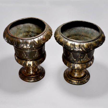Handcrafted Brass Flower Pot in European Art in Pair