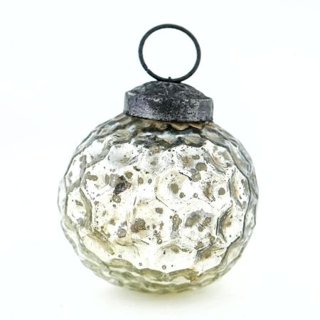 Antique Silver Handmade Mercury Glass Christmas Ornament