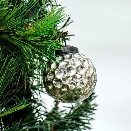 Antique Silver Handmade Mercury Glass Christmas Ornament