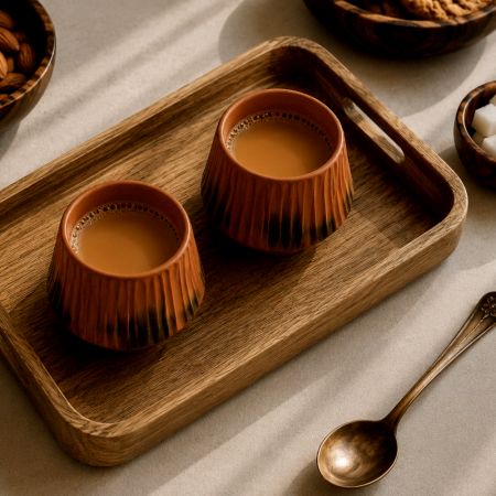 Handcrafted Sthir Ombre Terracotta Kulhad Set of 2