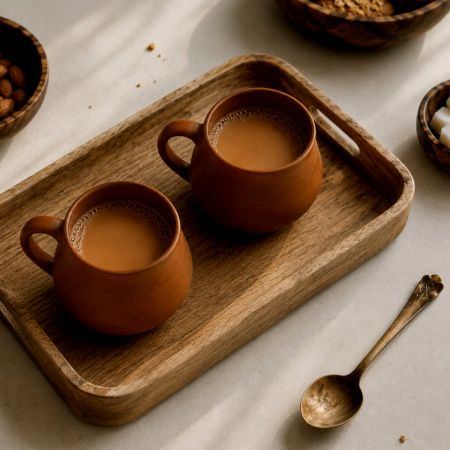 Aayam Handcrafted Terracotta Cup Set of 2