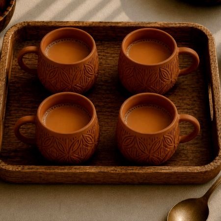 Baag Handcrafted Terracotta Cup Set of 4