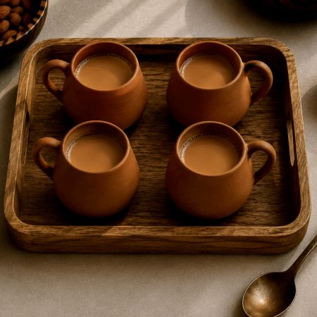 Aayam Handcrafted Terracotta Cup Set of 4