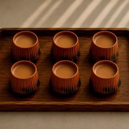 Handcrafted Sthir Ombre Terracotta Kulhad Set of 6