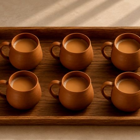 Aayam Handcrafted Terracotta Cup Set of 6