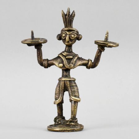 Handcrafted Dhokra Brass Tribal Candle Holder Figurine