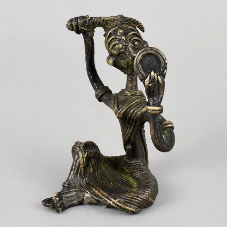 Handcrafted Dhokra Brass Tribal Woman with Mirror Figurine