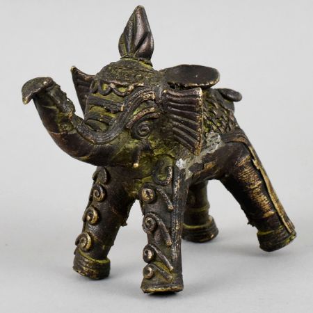 Handcrafted Dhokra Brass Elephant Candle Holder