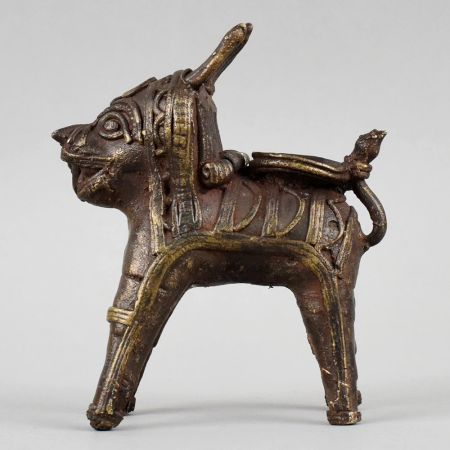 Handcrafted Dhokra Brass Bull Candle Holder Figurine