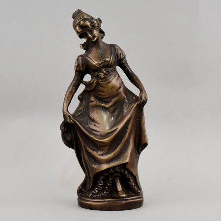 Handcrafted Brass Victorian Lady Figurine Statue