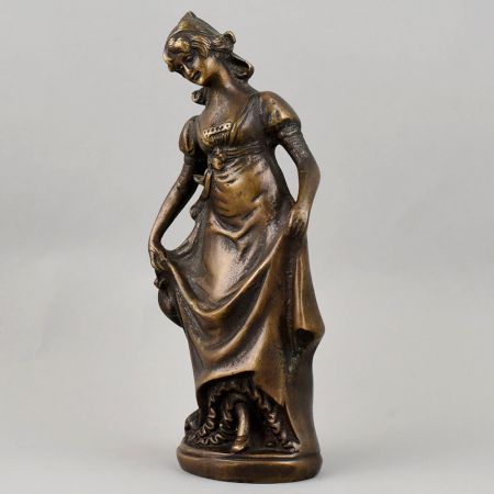 Handcrafted Brass Victorian Lady Figurine Statue