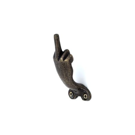 Handmade Rustic Cast Iron Middle Finger Wall Hook