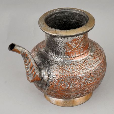 Handcrafted Traditional Copper Ganga Jali with Floral Engraving