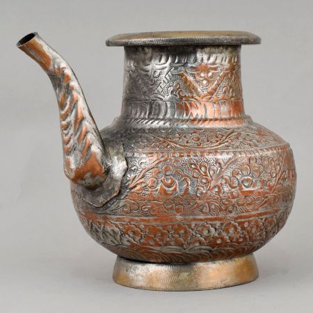 Handcrafted Traditional Copper Ganga Jali with Floral Engraving
