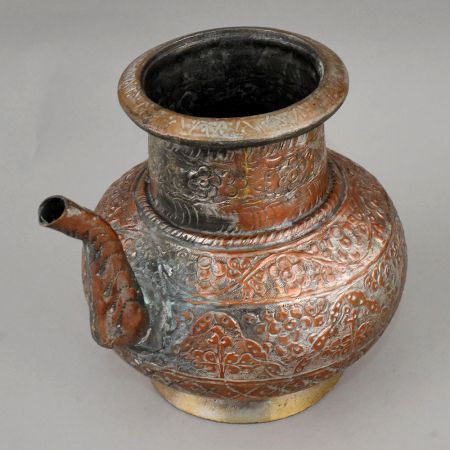 Handcrafted Copper Ganga Jali with Traditional Floral Nakashi