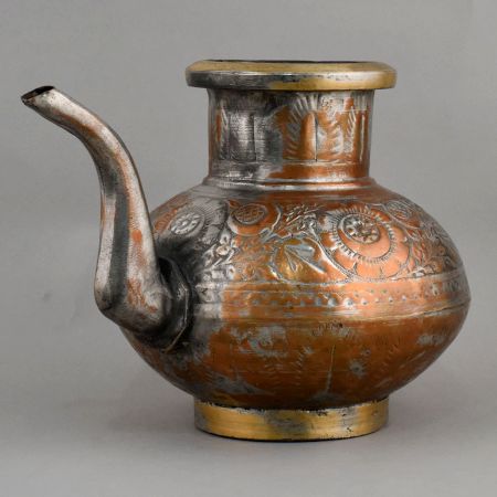 Copper Ganga Jali with Long Spout & Floral Nakashi