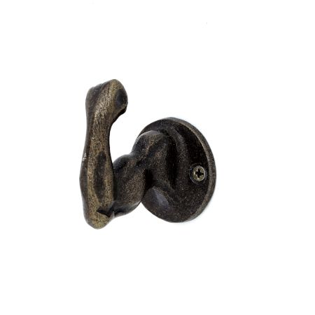 Handmade Rustic Cast Iron Flexing Arm Wall Hook