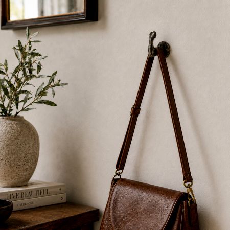 Handmade Rustic Cast Iron Flexing Arm Wall Hook