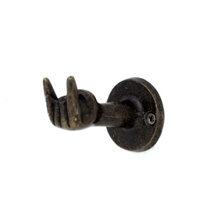 Antique Handmade Rustic Cast Iron Hand of Rock Wall Hook