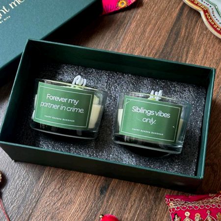 Rakhi Special Partner in Crime Soy Candle Jar Set of 2