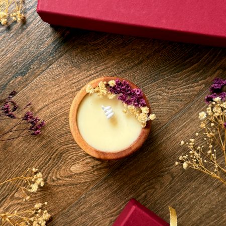 Whispering Woods Teakwood Soy Wax Wooden Candle