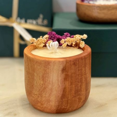 Whispering Woods Teakwood Soy Wax Wooden Candle